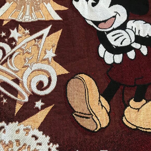 Vintage Disney World Mickey Mouse Tapestry Throw Blanket 42x60" - Picture 6 of 16